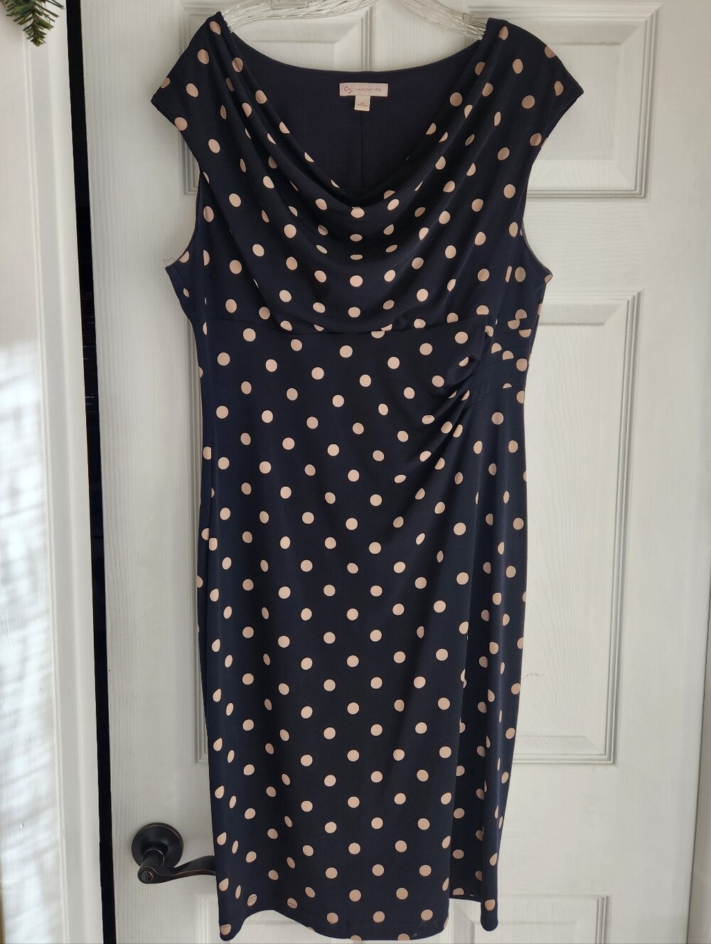 Polka Dot Cowl Neck Dress